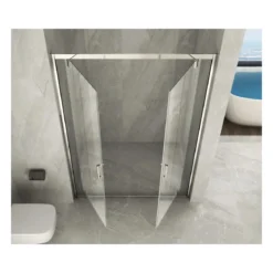 Box Doccia Nicchia 2 Ante Battente da 120cm Saloon Vetro 6 mm Porta in Cristallo