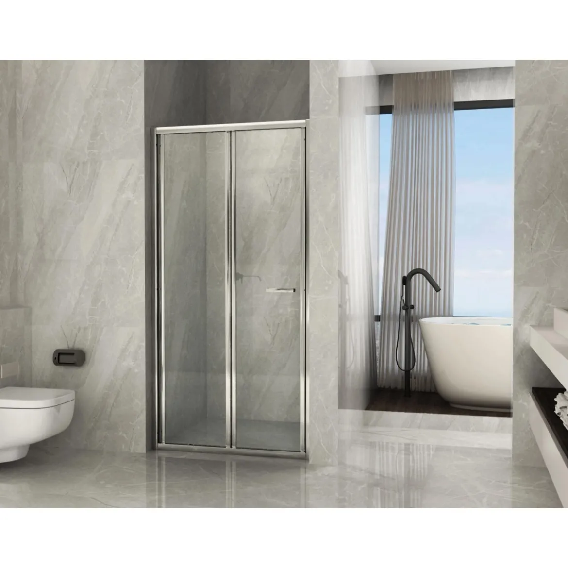 Box Doccia Nicchia Porta a Libro 60 70 75 80 85 90 95 100 Cristallo 6 mm