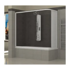 Box doccia per Vasca a Soffietto in PVC Angolare 2 Lati Sopravasca Pieghevole