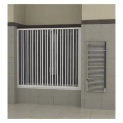 Box Doccia per Vasca a Soffietto in PVC Nicchia Sopravasca un Lato Anta Colorato