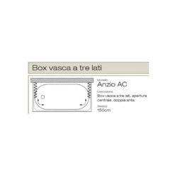 Box Doccia per Vasca in PVC 2 Ante 3 Lati Porta a Soffietto Sopravasca Colorato