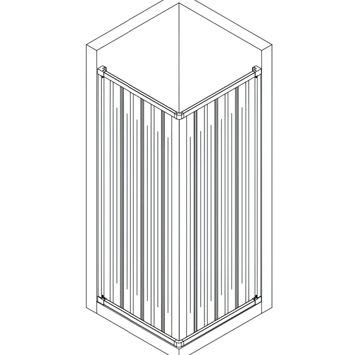 Box Doccia PVC Senza Guide Inferiori per Disabili Scorrevole Porte a Soffietto