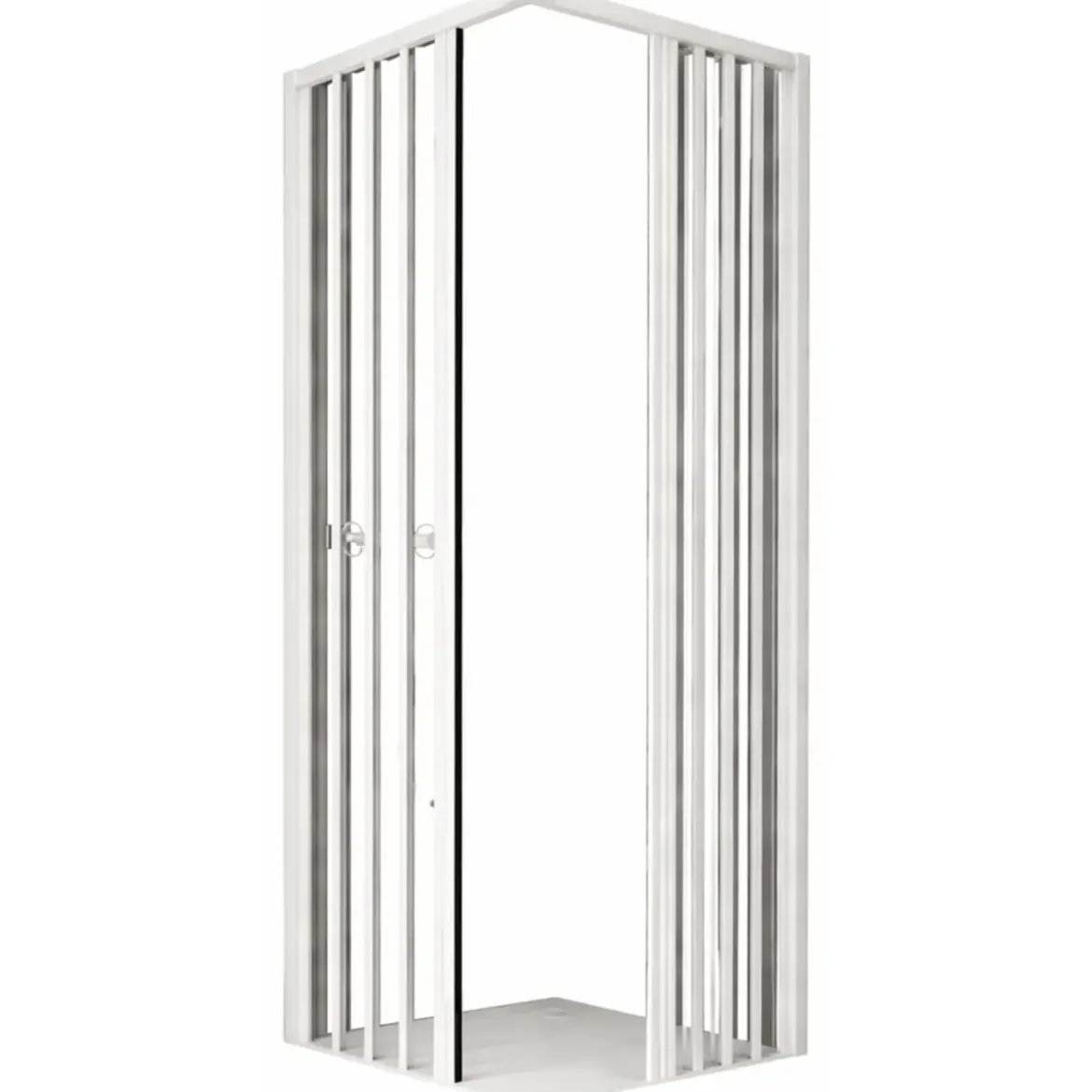 Box Doccia PVC Senza Guide Inferiori per Disabili Scorrevole Porte a Soffietto