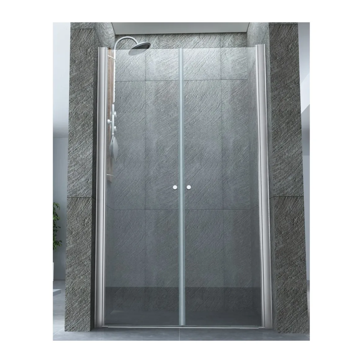 Box Doccia Saloon 8 mm a Nicchia 2 Anta Battente Porta Parete 70 80 90 100 120