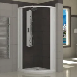 Box Doccia Semicircolare Tondo a Soffietto Angolo 70 75 80 90 in PVC Cabina