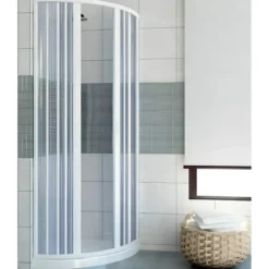 Box Doccia Semicircolare Tondo a Soffietto Angolo 70 75 80 90 in PVC Cabina