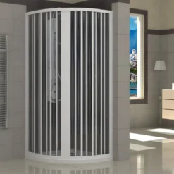 Box Doccia Semicircolare Tondo a Soffietto Angolo 70 75 80 90 in PVC Cabina