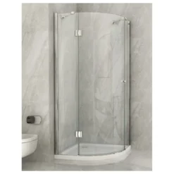 Box Doccia Semicircolare 80x80 90x90 anta Battente 8 mm Vetro Cristallo