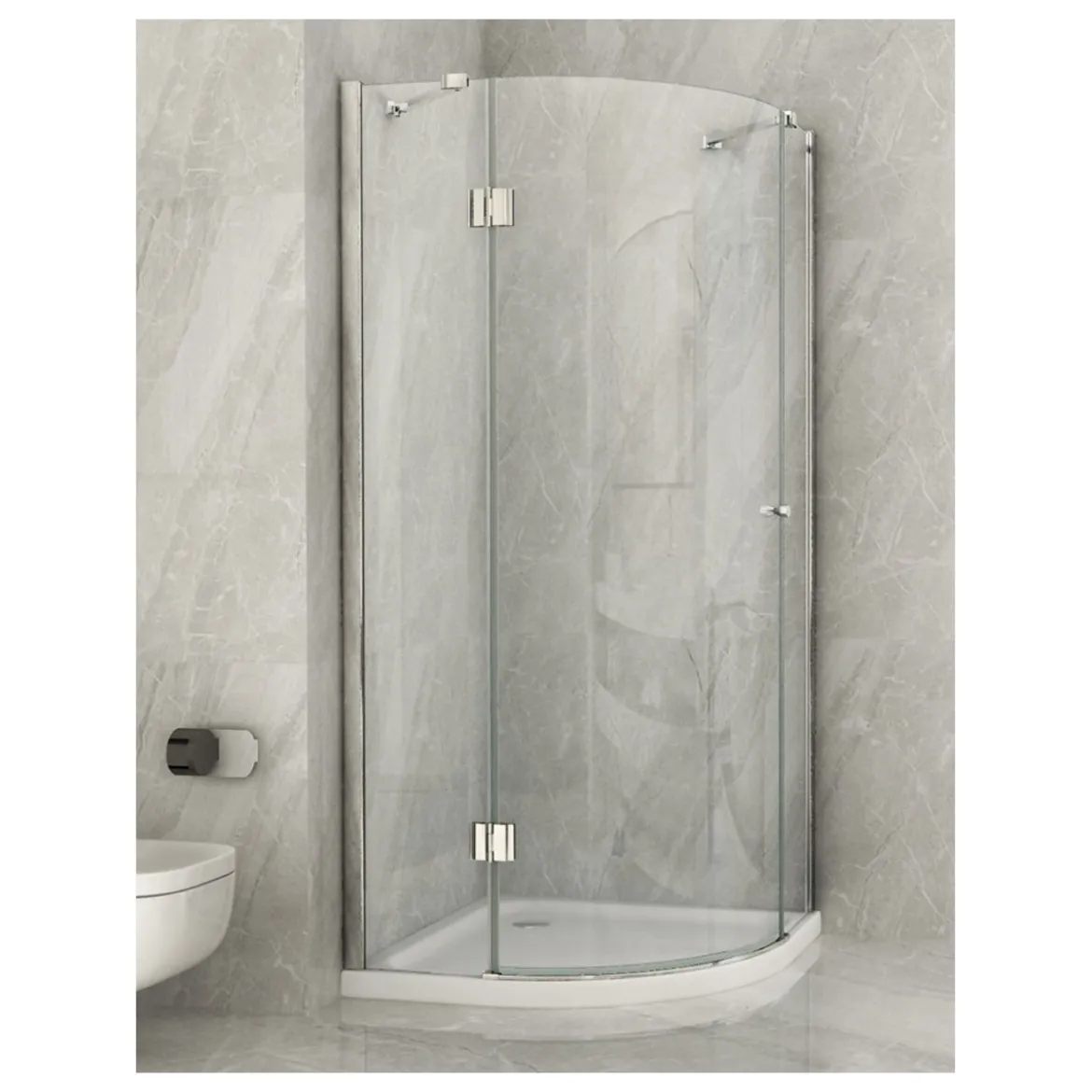 Box Doccia Semicircolare 80x80 90x90 anta Battente 8 mm Vetro Cristallo