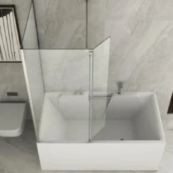 Box Doccia Sopravasca Anta Fissa Pieghevole Vetro 6mm 70x85+40 cm