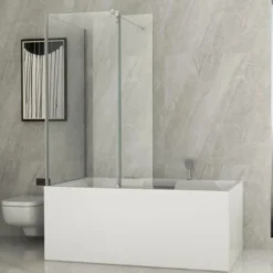 Box Doccia Sopravasca Anta Fissa Pieghevole Vetro 6mm 70x85+40 cm