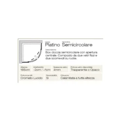Box Doccia Tondo Semicircolare Vetro Opaco 80x80 90x90 4mm Scorrevole