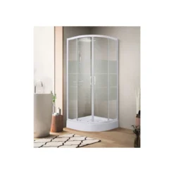 Box Doccia Tondo Semicircolare 80x80 90x90 cm 4 mm in Cristallo Vetro Scorrevole