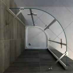Box Doccia Tondo 80x80 90x90 8 mm 2 ante Battente Semi Circolare Vetro Cristallo