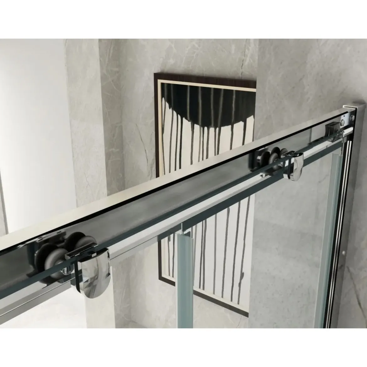 Box Doccia tre 3 Lati 6 mm 2 Ante fisse 1 Porta Scorrevole Cristallo Trasparente