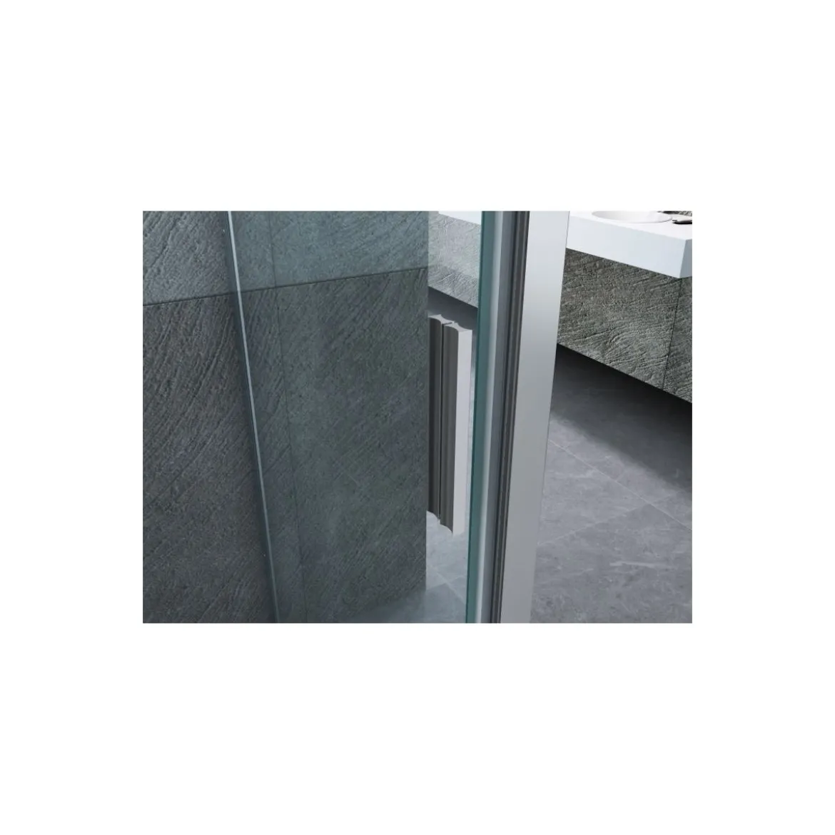 Box Doccia tre 3 Lati 6 mm 2 Ante fisse 1 Porta Scorrevole Cristallo Trasparente