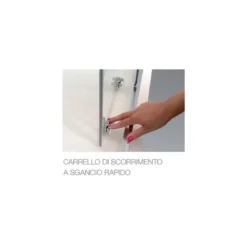 Box Doccia tre 3 Lati 6 mm 2 Ante fisse 1 Porta Scorrevole in Cristallo Opaco