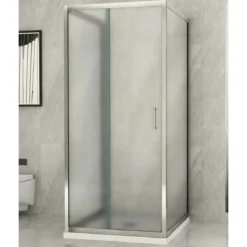 Box Doccia tre 3 Lati 6 mm 2 Ante fisse 1 Porta Scorrevole in Cristallo Opaco