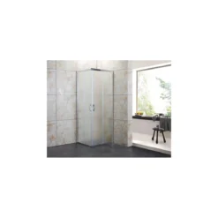 Box Doccia Vetro OPACO Anticalcare Temperato 4MM Apertura Angolare Doppio Scorrevole H185