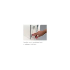 Box Doccia Vetro OPACO Anticalcare Temperato 4MM Apertura Angolare Doppio Scorrevole H185