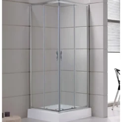 Box Doccia 80x80 Cristallo 4 mm Angolare Ante Scorrevoli Quadrato