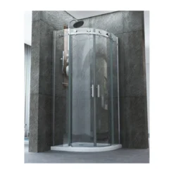 Box Doccia 80x80 90x90 8 mm 2 Ante Scorrevole Tondo Circolare in Vetro Cristallo