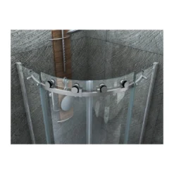 Box Doccia 80x80 90x90 8 mm 2 Ante Scorrevole Tondo Circolare in Vetro Cristallo