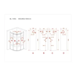 Box Doccia 80x80 90x90 8 mm 2 Ante Scorrevole Tondo Circolare in Vetro Cristallo