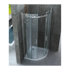 Box Doccia 80x80 90x90 8 mm 2 Ante Scorrevole Tondo Circolare in Vetro Cristallo
