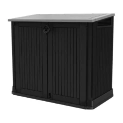 Box Porta Attrezzi da Giardino Keter Nero per Esterno Ripostiglio in Resina