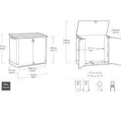 Box Porta Attrezzi da Giardino Keter Nero per Esterno Ripostiglio in Resina