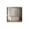 Box Vasca da Bagno 3 lati 6 mm Scorrevole in Cristallo Parete Sopravasca Doccia