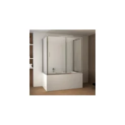 Box Vasca da Bagno 3 lati 6 mm Scorrevole in Cristallo Parete Sopravasca Doccia