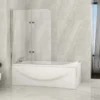Box Vasca Doccia a Libro 6 mm Cristallo Sopravasca Pieghevole Bagno Parete Vetro