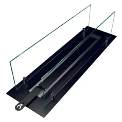 Bruciatore a Bioetanolo con Vetri da Incasso 65 cm 0,7L Acciaio Inox