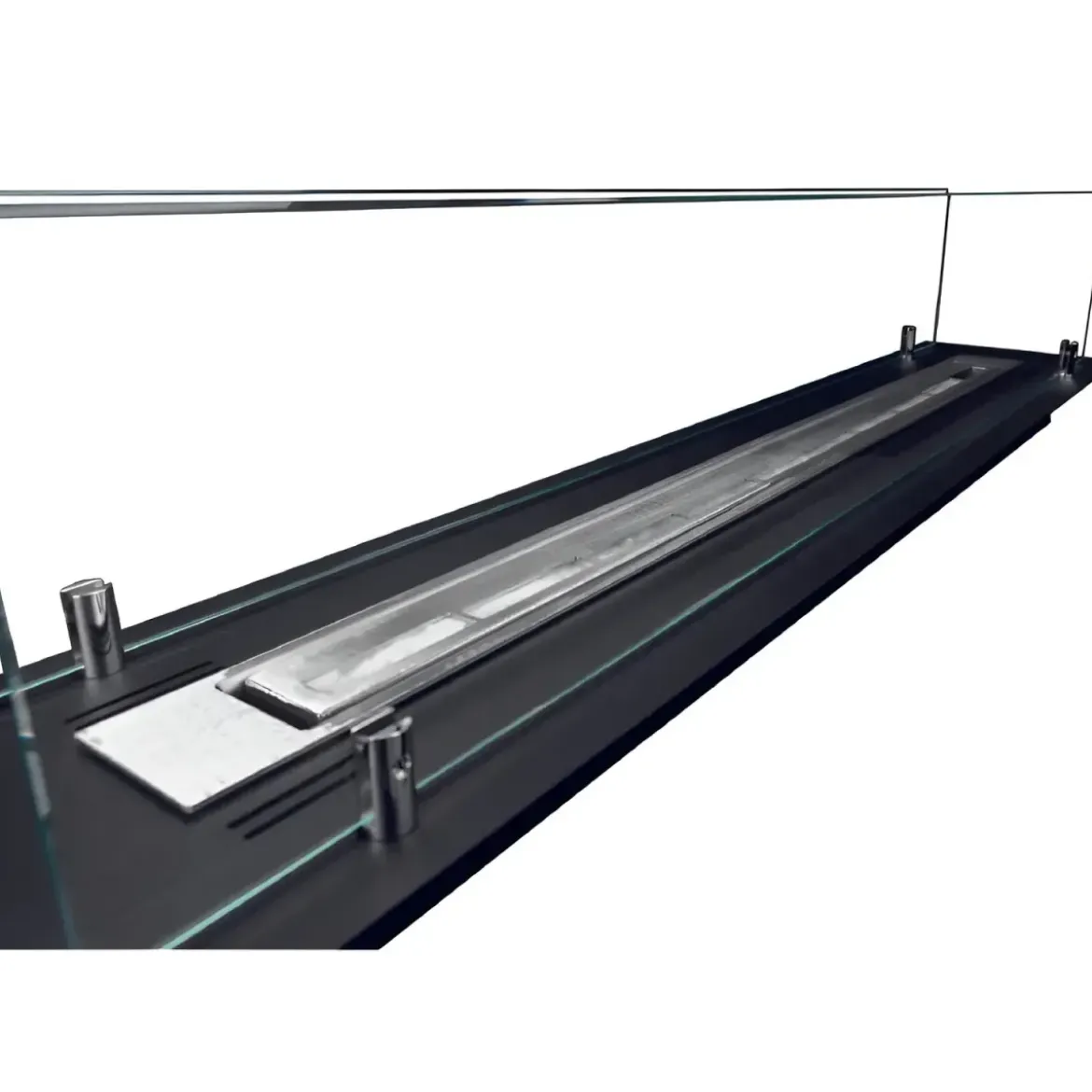 Bruciatore a Bioetanolo con Vetri da Incasso 100 cm 1L in Acciaio Inox