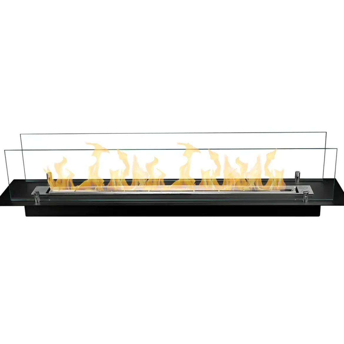 Bruciatore a Bioetanolo con Vetri da Incasso 100 cm 1L in Acciaio Inox