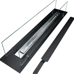 Bruciatore a Bioetanolo con Vetri da Incasso 100 cm 1L in Acciaio Inox