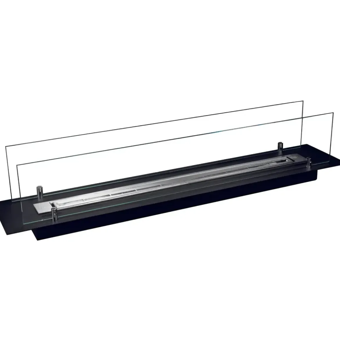 Bruciatore a Bioetanolo con Vetri da Incasso 100 cm 1L in Acciaio Inox