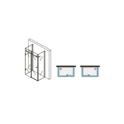 Cabina Box Doccia 3 Lati Porta Scorrevole in Cristallo 8 mm