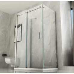 Cabina Box Doccia 3 Lati Porta Scorrevole in Cristallo 8 mm