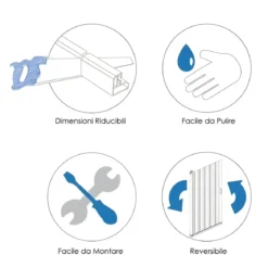 Cabina Box Doccia per Vasca 2 Ante a Soffietto Sopravasca PVC Angolare Colorato
