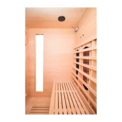 Cabina Sauna a Raggi Infrarossi 3 Posti in Legno Casa Ionizzatore Cromoterapia