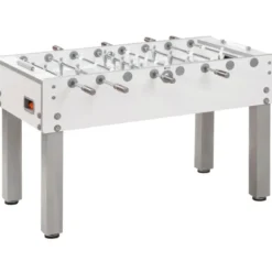 Calciobalilla Bianco con Aste Rientranti Biliardino in MDF Melaminico