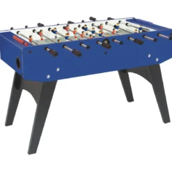 Calciobalilla Blu con Aste Uscenti Biliardino con Gambe Pieghevoli