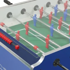 Calciobalilla Blu con Vetro Superiore Biliardino Impermeabile da Esterno