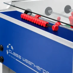 Calciobalilla Blu con Vetro Superiore Biliardino Impermeabile da Esterno