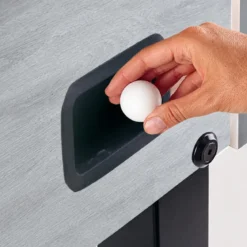 Calciobalilla Rovere Grigio Aste Rientranti Campo in Vetro Temperato