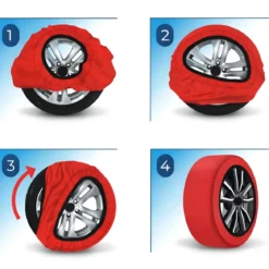 Calze da Neve per Auto Omologate Taglia XXL Tessuto ad Alta Aderenza