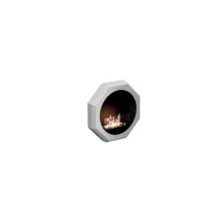 Caminetto a Bioetanolo da Parete Ottagonale Bianco 2Kw